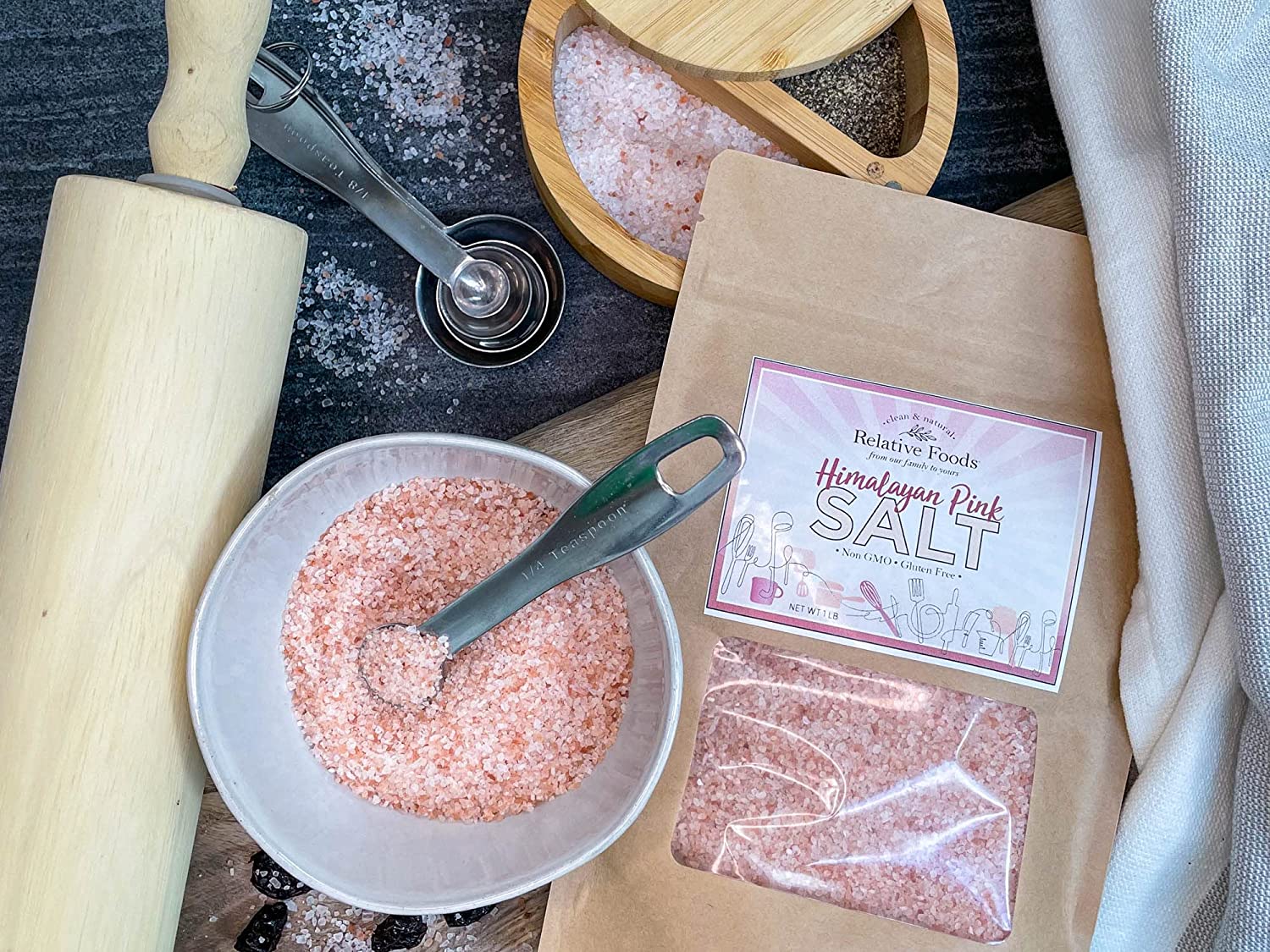 Salt - Pink Himalayan - Non GMO, Gluten Free, Kosher - 1 Lb.