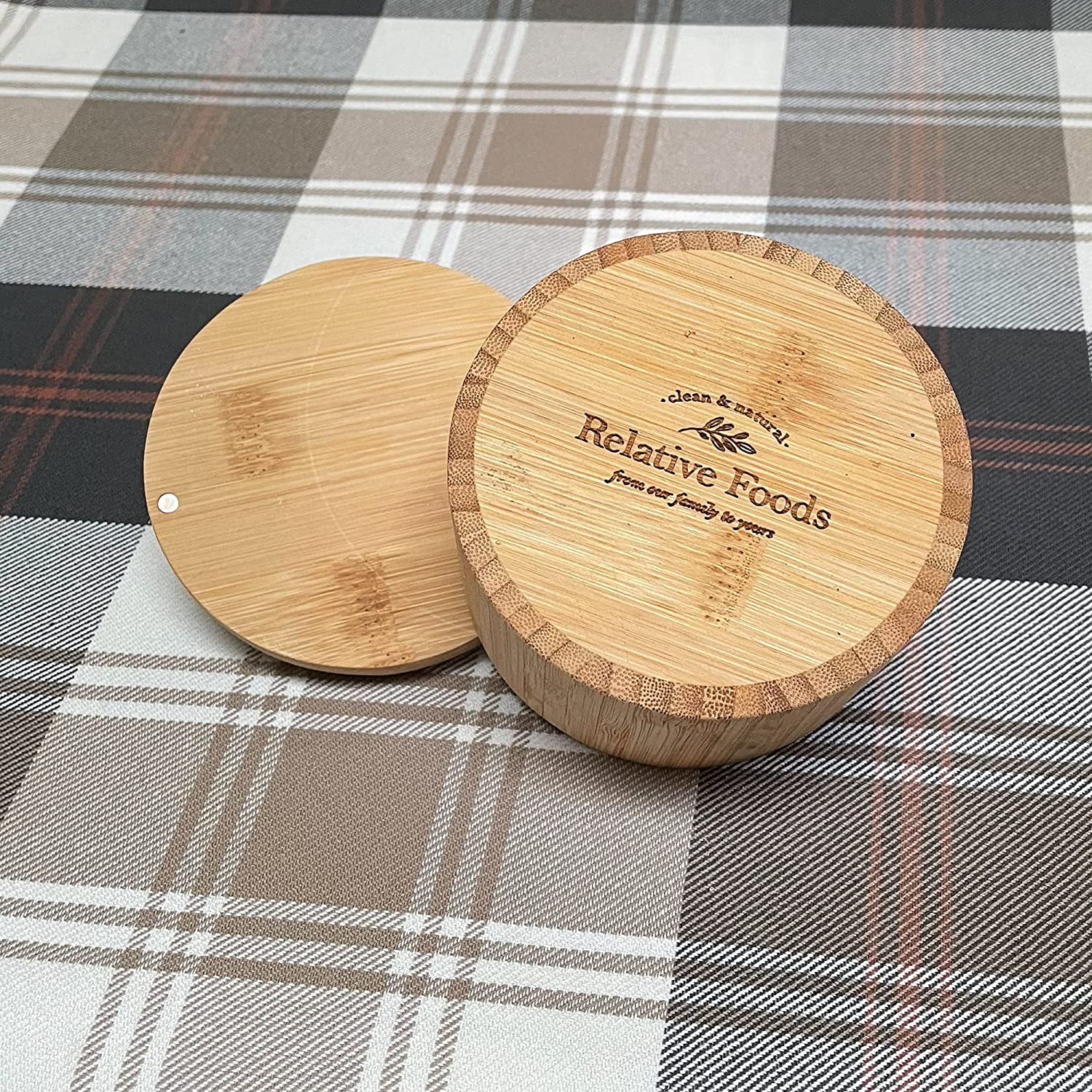 Bamboo Sugar Bowl or Spice Bowl with Spoon