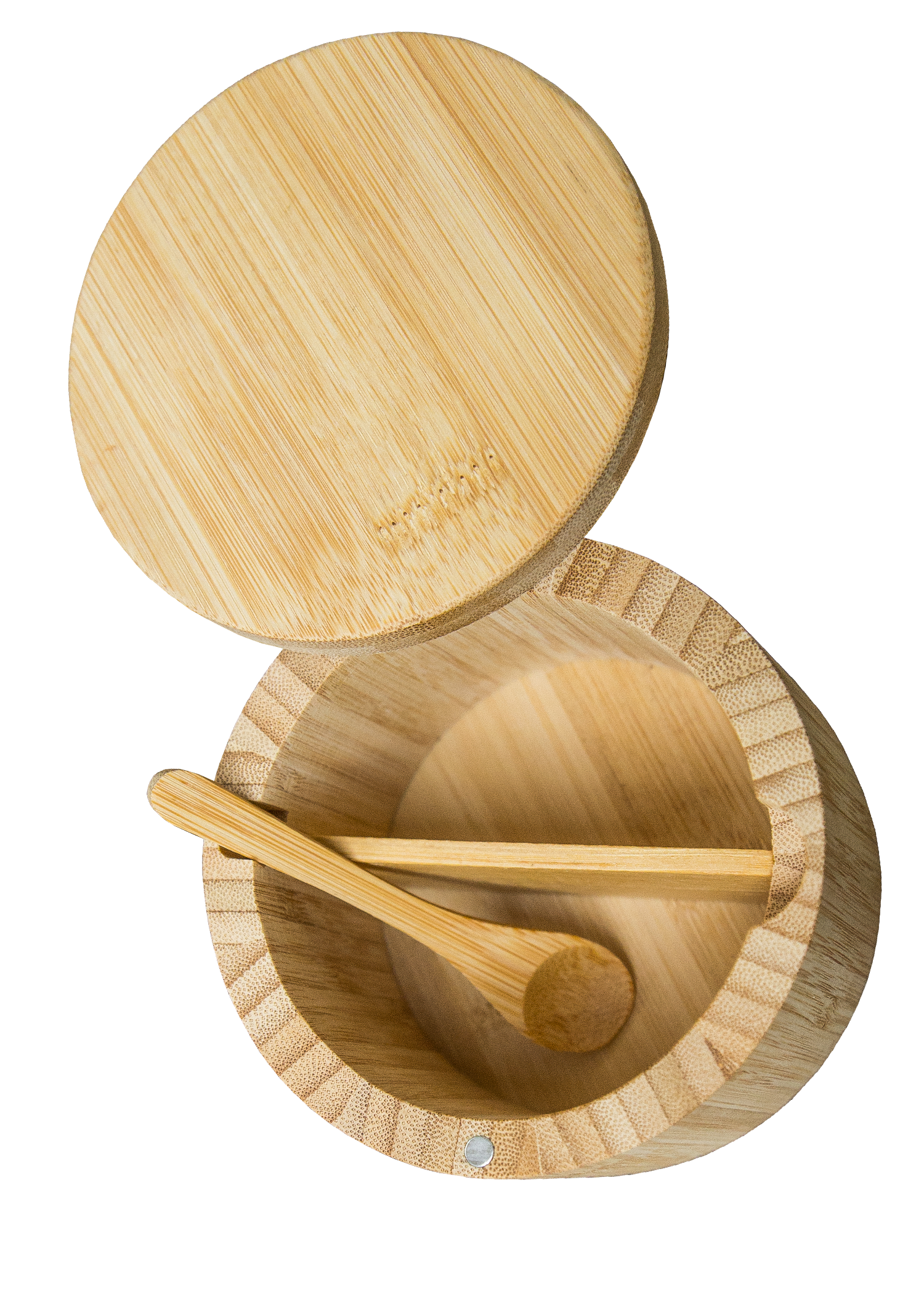 Bamboo Sugar Bowl or Spice Bowl with Spoon