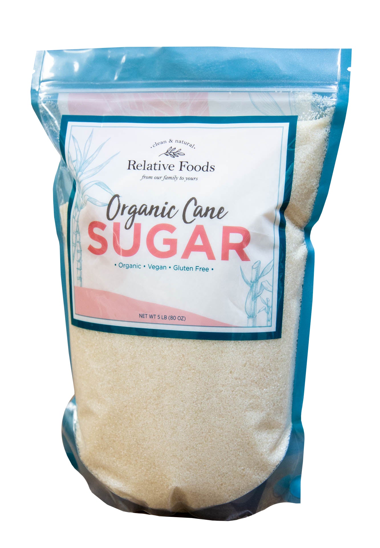 Cane Sugar - Organic, Gluten Free, Non-GMO - 5 Lbs.