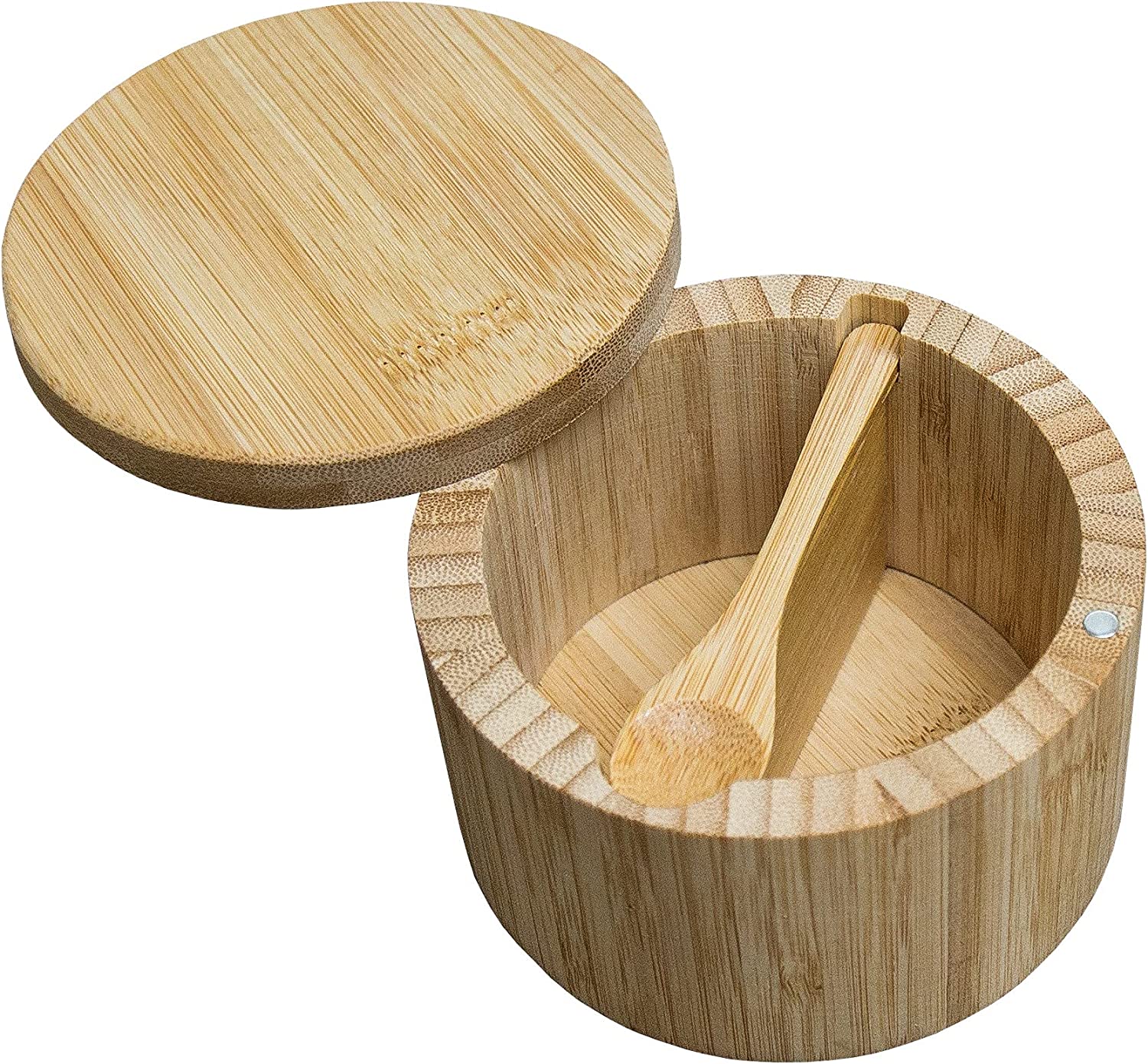 Bamboo Sugar Bowl or Spice Bowl with Spoon